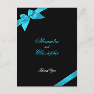 Cartão Postal Laço Turquesa Obrigado