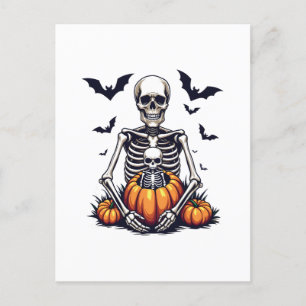 Cartão Postal Lacrimejo Halloween Gravidez Esqueleto Gravidez