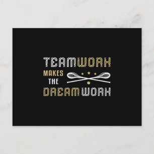 Cartão Postal Lacrosse Player Lax Sport Trabalho em equipe Engra