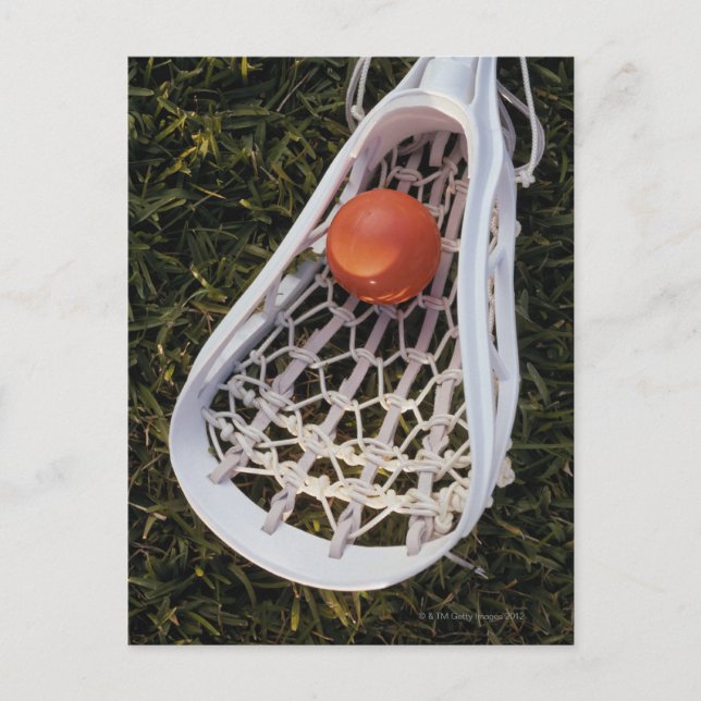 Cartão Postal Lacrosse Stick and Ball (Frente)