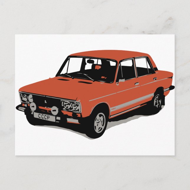 Cartão Postal Lada - O Carro Russo Soviético (Frente)