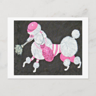 Cartão Postal Ladrão de Poodle Chique e Elegante