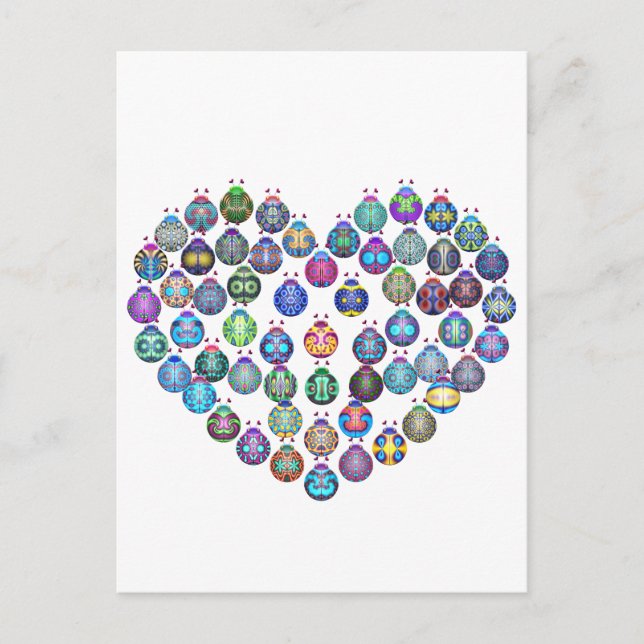 Cartão Postal Lady Bug Heart (Frente)