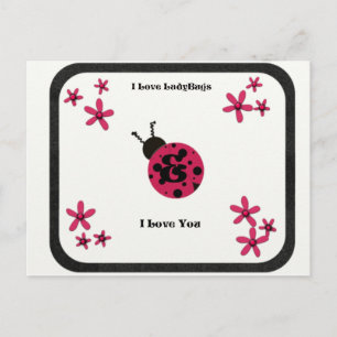 Cartão Postal Lady Bug Love