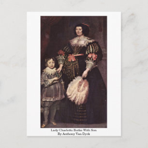 Cartão Postal Lady Charlotte Butke Com Filho Por Anthony Van Dyc