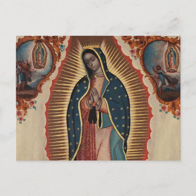Cartão Postal Lady de Guadalupe, 1780, por Sebastian Zalcedo (Frente)