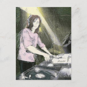 Cartão Postal Lady DJ