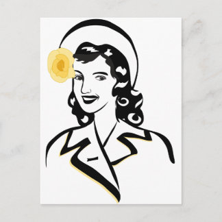 Cartão Postal Lady dos anos 40