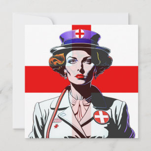 Cartão-postal Lady England Com Sinalizador Inglês