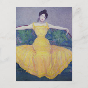 Cartão Postal Lady in a Yellow Dress, 1899