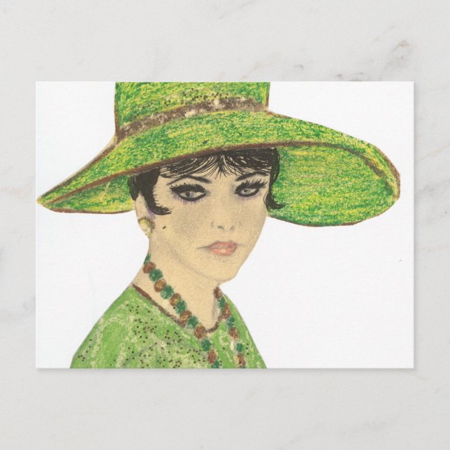 Cartão Postal Lady In Green (Frente)