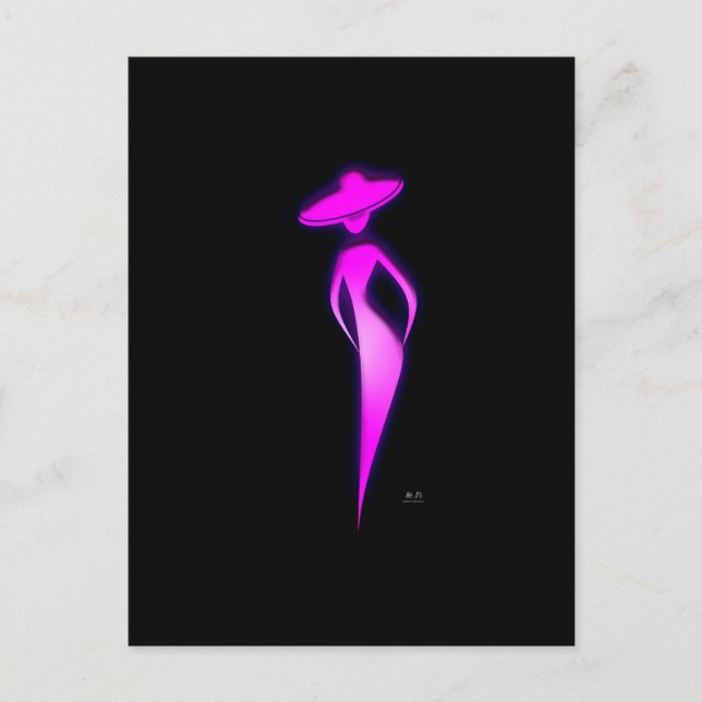 Cartão Postal Lady In Pink (Frente)
