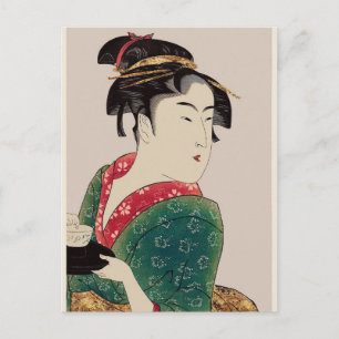 Cartão Postal Lady Japonesa,