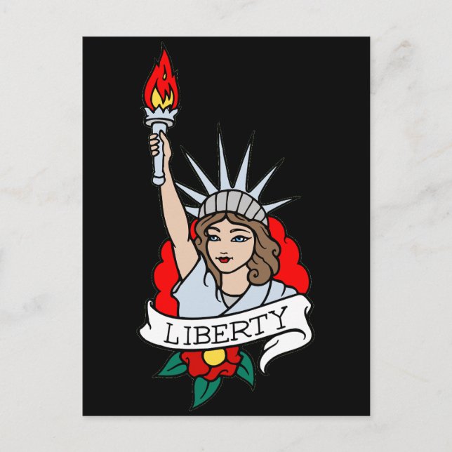 Cartão Postal Lady Liberty Tattoo (Frente)