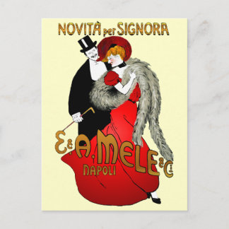 Cartão Postal Lady no Cartão-postal vermelho