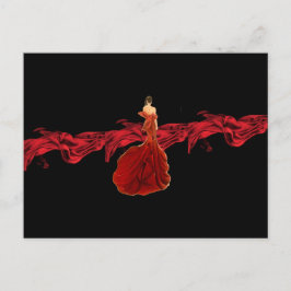 Cartão Postal Lady no Cartão-postal vermelho