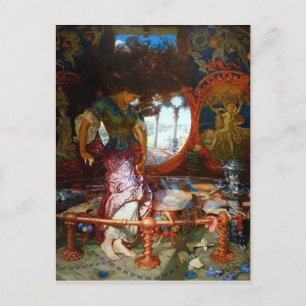 Cartão Postal Lady of Shalott por Pre-Raphaelite William Hunt
