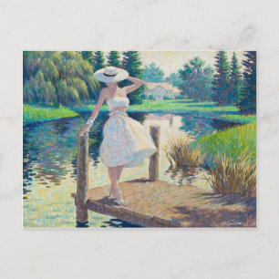 Cartão Postal Lady On The Dock