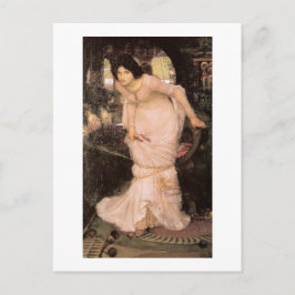 Cartão Postal Lady Shalott olhando para Lancelot