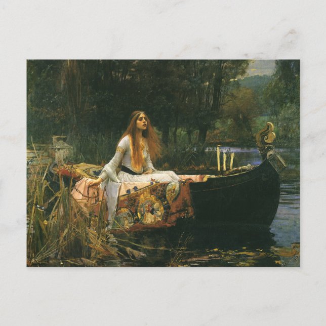 Cartão Postal Lady Shalott On Boat por John William Waterhouse (Frente)