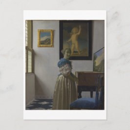 Cartão Postal Lady Standat a Virginal de Johannes Vermeer