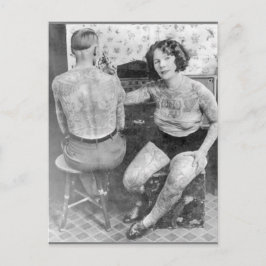 Cartão Postal Lady Tattoo Artist