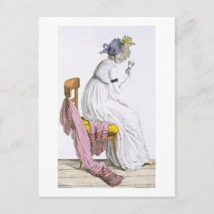 Cartão Postal Lady vestindo um negligente, do "Costume Parisien"