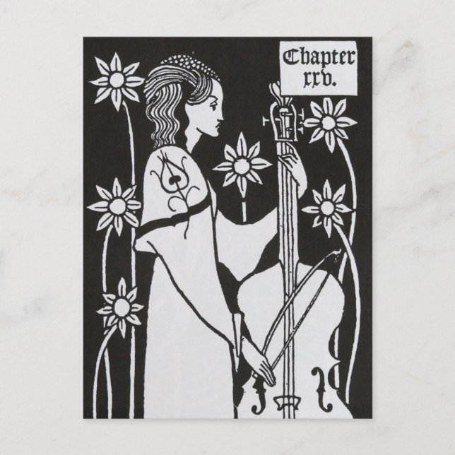 Cartão Postal Lady With Cello por Aubrey Beardsley Cartão-postal (Frente)