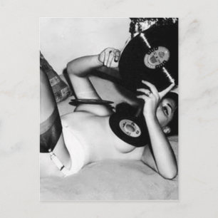 Cartão Postal Lady with Music