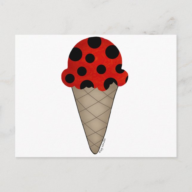 Cartão Postal Ladybug Cone (Frente)