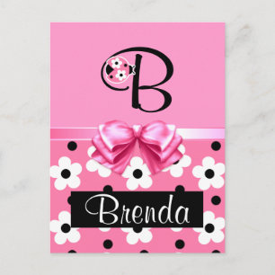 Cartão Postal Ladybug cor-de-rosa: Personalizar