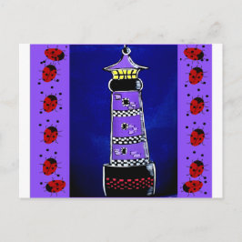 Cartão Postal Ladybug Lighthouds
