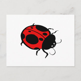 Cartão Postal Ladybug sorridente -