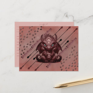 Cartão Postal LadyLotusDragon Dragão Rosa