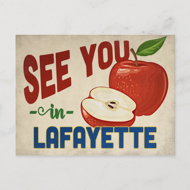 Cartão Postal Lafayette Louisiana Apple - Vintage Travel (Frente)