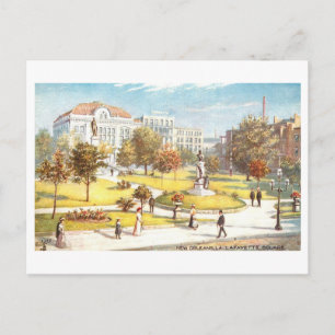 Cartão Postal Lafayette Square Antiga em Nova Orleans