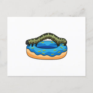 Cartão Postal Lagarta com Donut