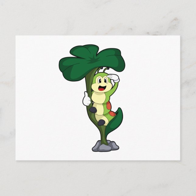 Cartão Postal Lagarta com Folha (Frente)