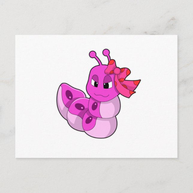 Cartão Postal Lagarta como Rapariga com Fita (Frente)