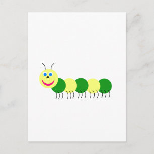 Cartão Postal Lagarta Verde Amarelo