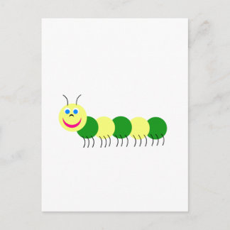 Cartão Postal Lagarta Verde Amarelo