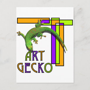 Cartão Postal lagartixa de arte