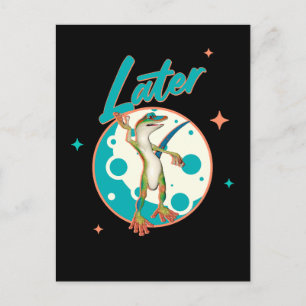 Cartão Postal Lagartixa Engraçada Mais Tarde Humor Procrastinaçã