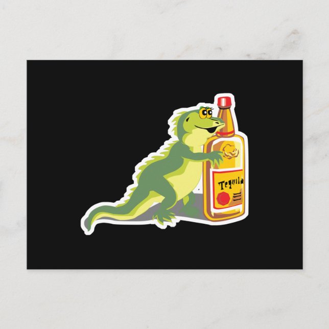 Cartão Postal lagarto com tequila (Frente)
