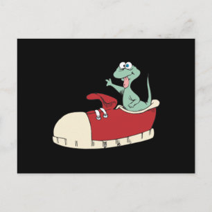 Cartão Postal lagarto em um tênis