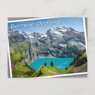 Cartão Postal Lago alpino Oeschinensee na Suíça