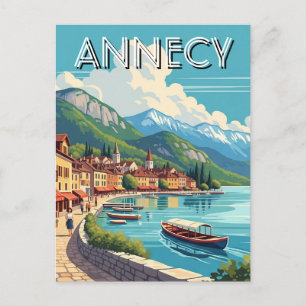 Cartão Postal Lago Annecy França