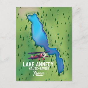 Cartão Postal Lago Annecy, Haute-Savoie, frança