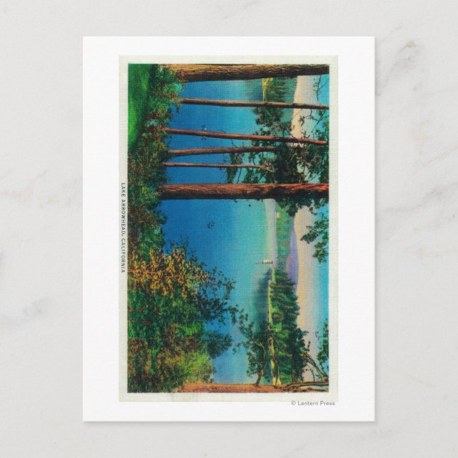 Cartão Postal Lago Arrohouad ViewLake Arrohead, CA (Frente)