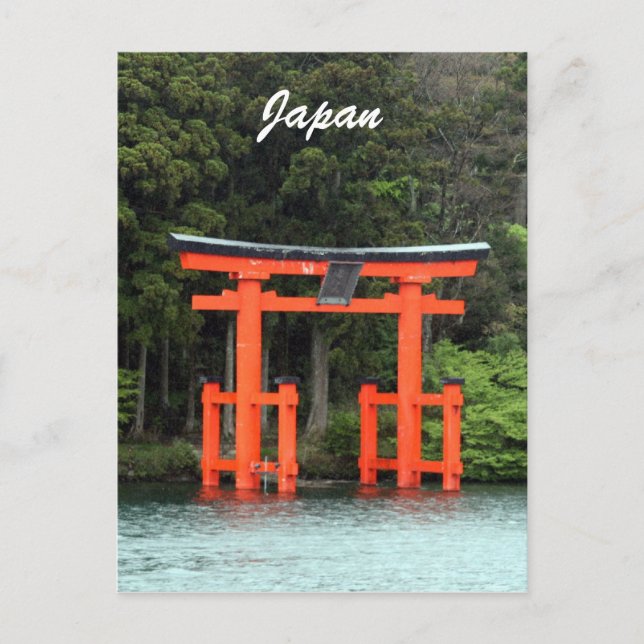 Cartão Postal lago ashi torii (Frente)